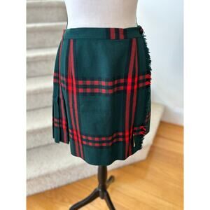 Vintage Highland Queen Red & Green Tartan Plaid Rob Roy Mini Kilt